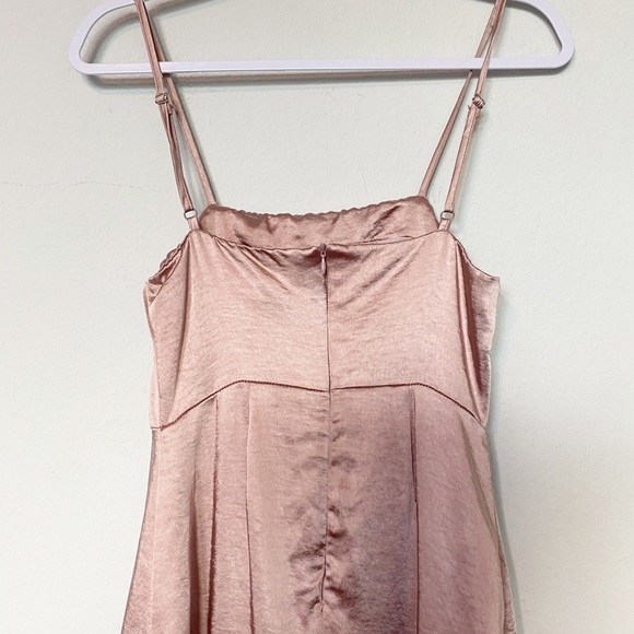 Lulus Dreams Come True Satin Ruffled Mini Dress True Barbiecore Rose Pink Sz XS - Picture 9 of 11